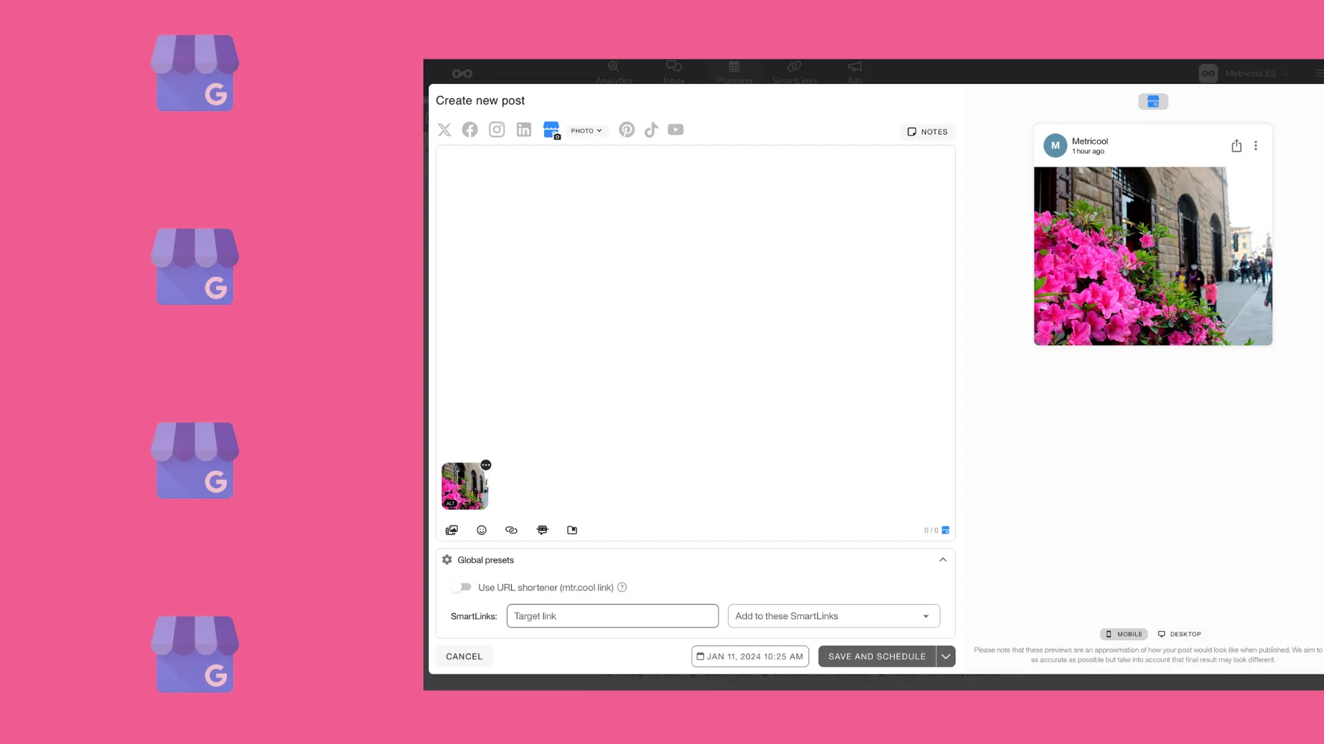 How to schedule content on Google Business Profile with Metricool